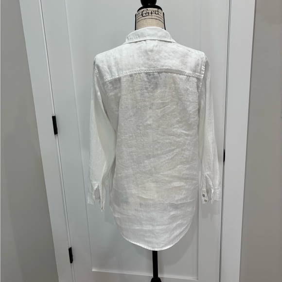 C&C California White Linen Casual Button Down Shirt - Picture 3 of 6